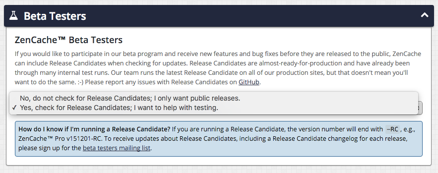ZenCache Pro - Plugin Updater for Beta Testers