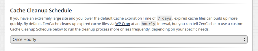 ZenCache Pro - Cache Cleanup Schedule