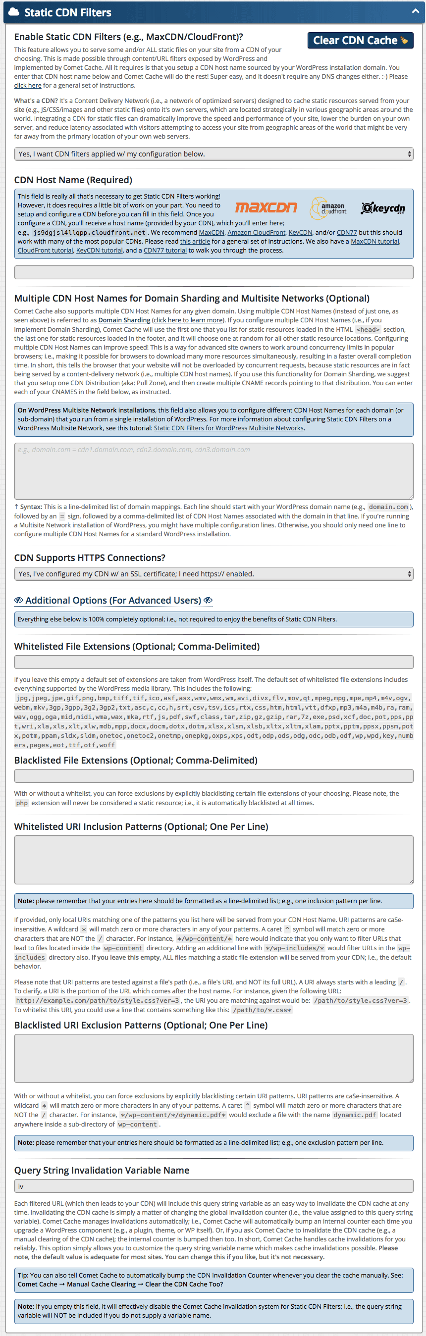 Feature: Static CDN Filters