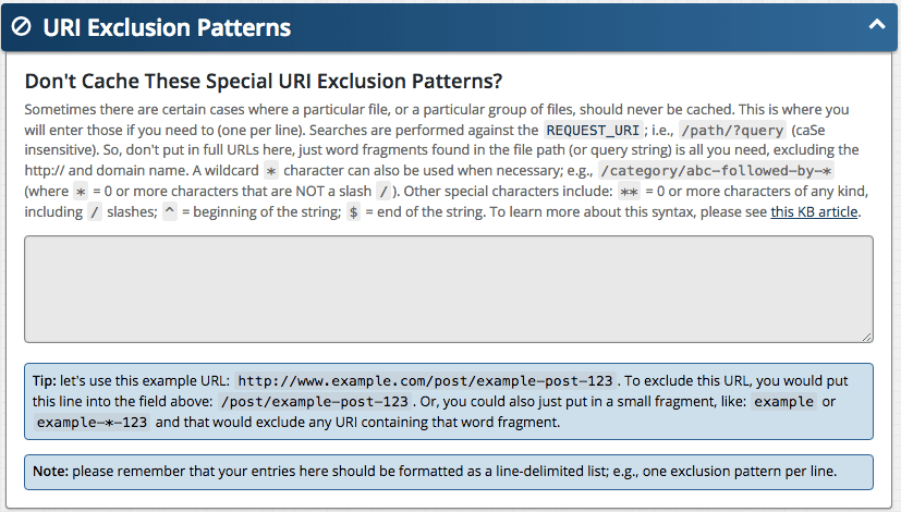 Feature: URI Exclusion Patterns